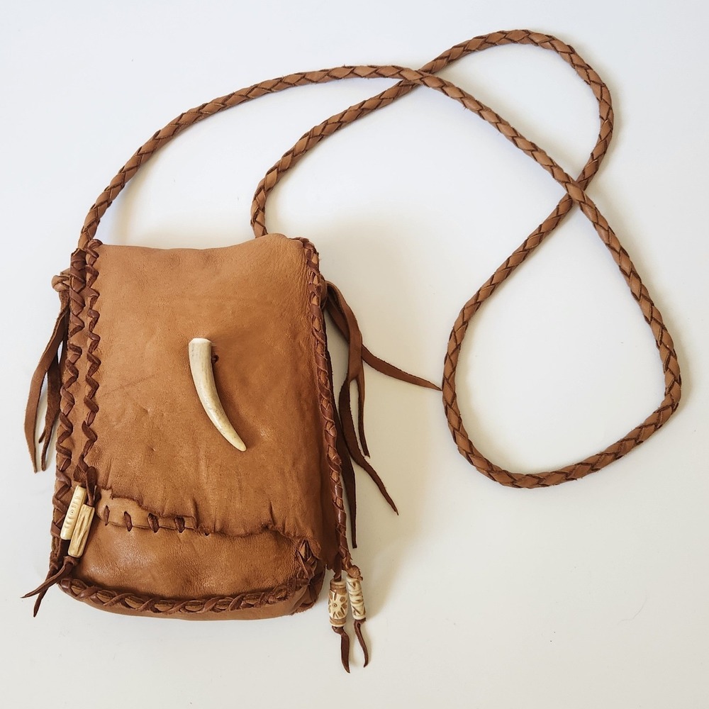 Handcrafted Possibles Medicine Crossbody Pouch Bag Brown Supple Leather Shamanic